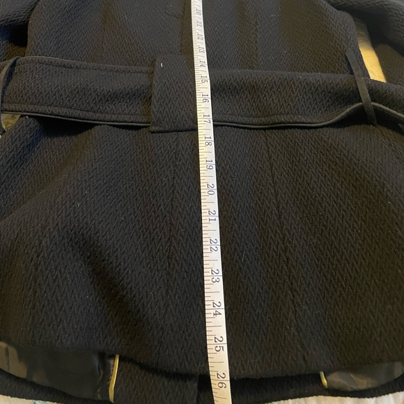 Soia & Kyo Wool Pea Coat Jacket Belted Women's Petite Small Black - Picture 14 of 15